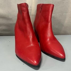 Also red ankle bootie